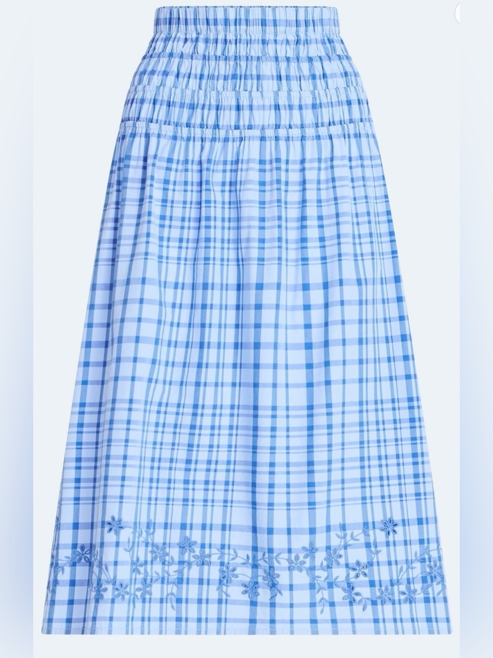 Free Assembly Embroidered Cotton Maxi Skirt